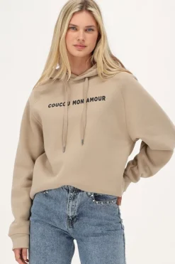 Sweat à Capuche Beige ''Au Revoir''