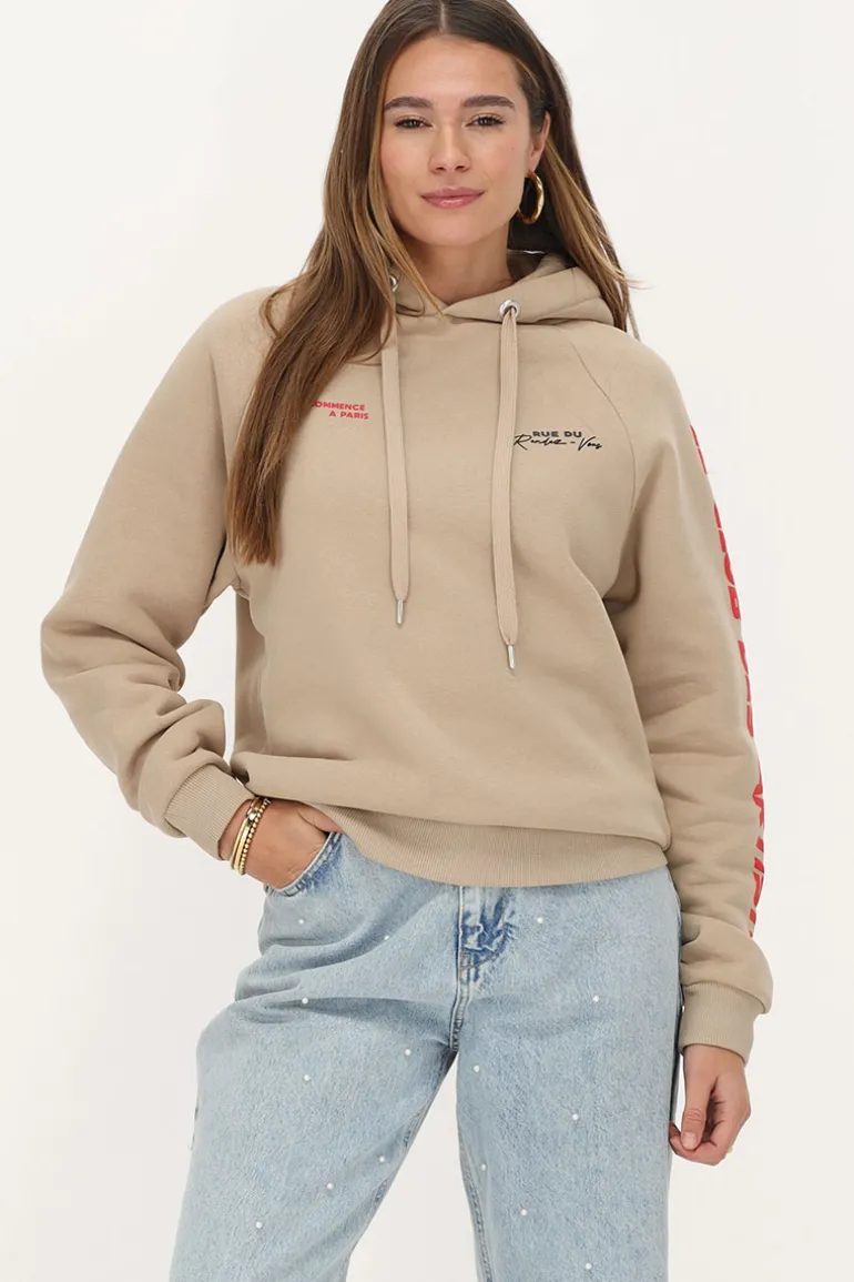 Sweat à Capuche Beige "Le Club Des Artistes"