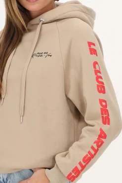 Sweat à Capuche Beige "Le Club Des Artistes"