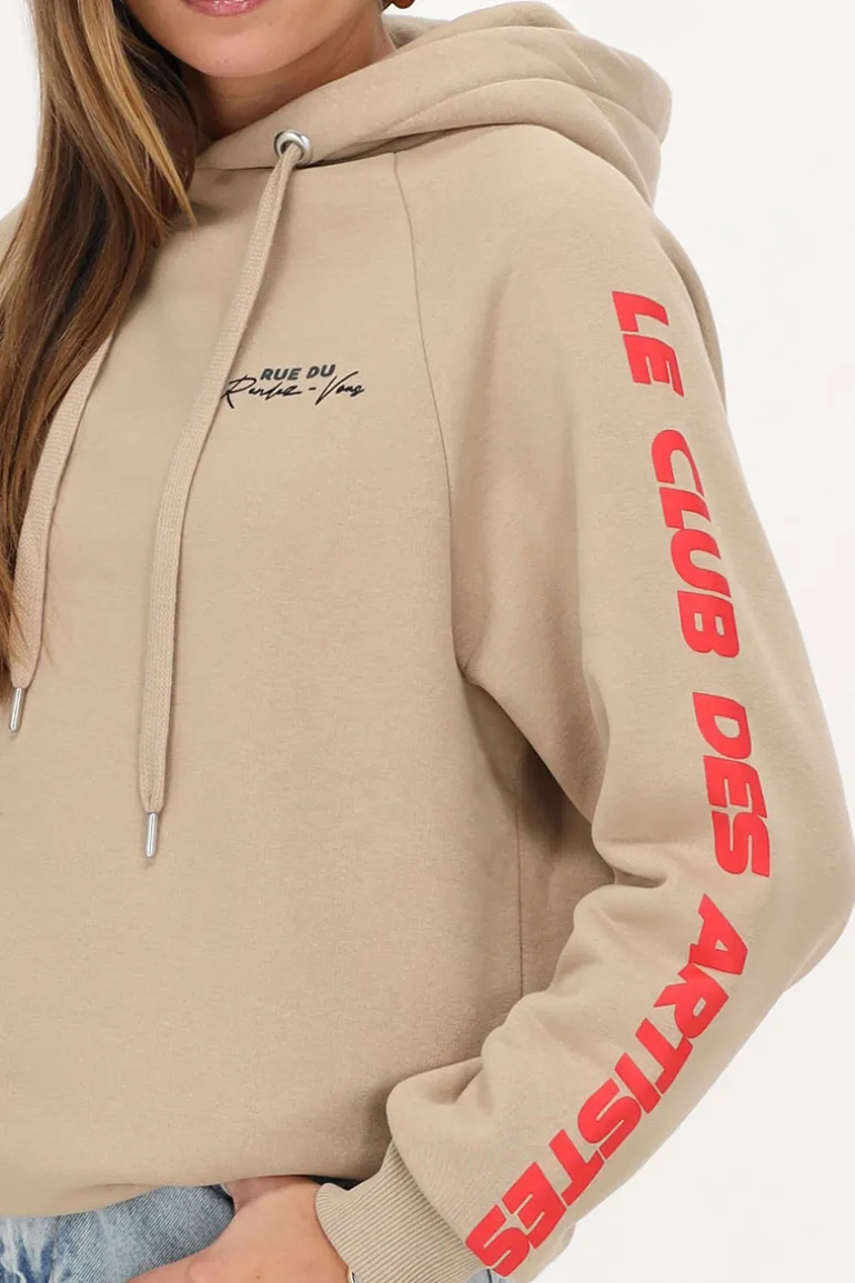 Sweat à Capuche Beige "Le Club Des Artistes"