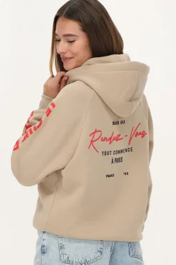 Sweat à Capuche Beige