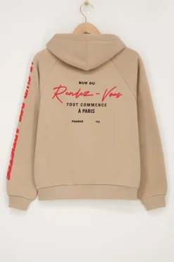 Sweat à Capuche Beige