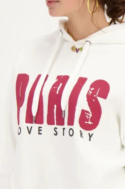Sweat à Capuche Blanc Paris Love Story