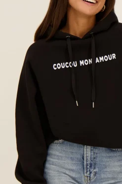 Sweat à Capuche Noir « Au Revoir »