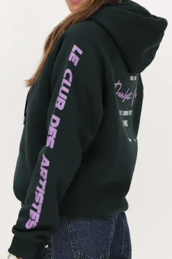 Sweat à Capuche Vert Foncé "Le Club Des Artistes"