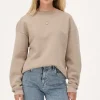 Sweat Beige à Volants Et écusson