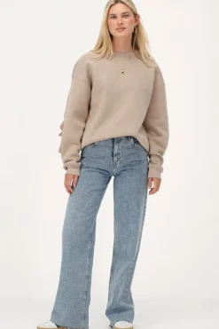 Sweat Beige à Volants Et écusson