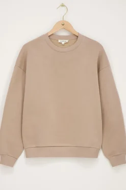 Sweat Beige à Volants Et écusson