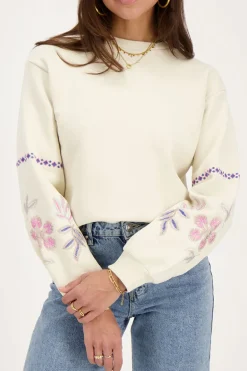 Sweat Beige Avec Broderie
