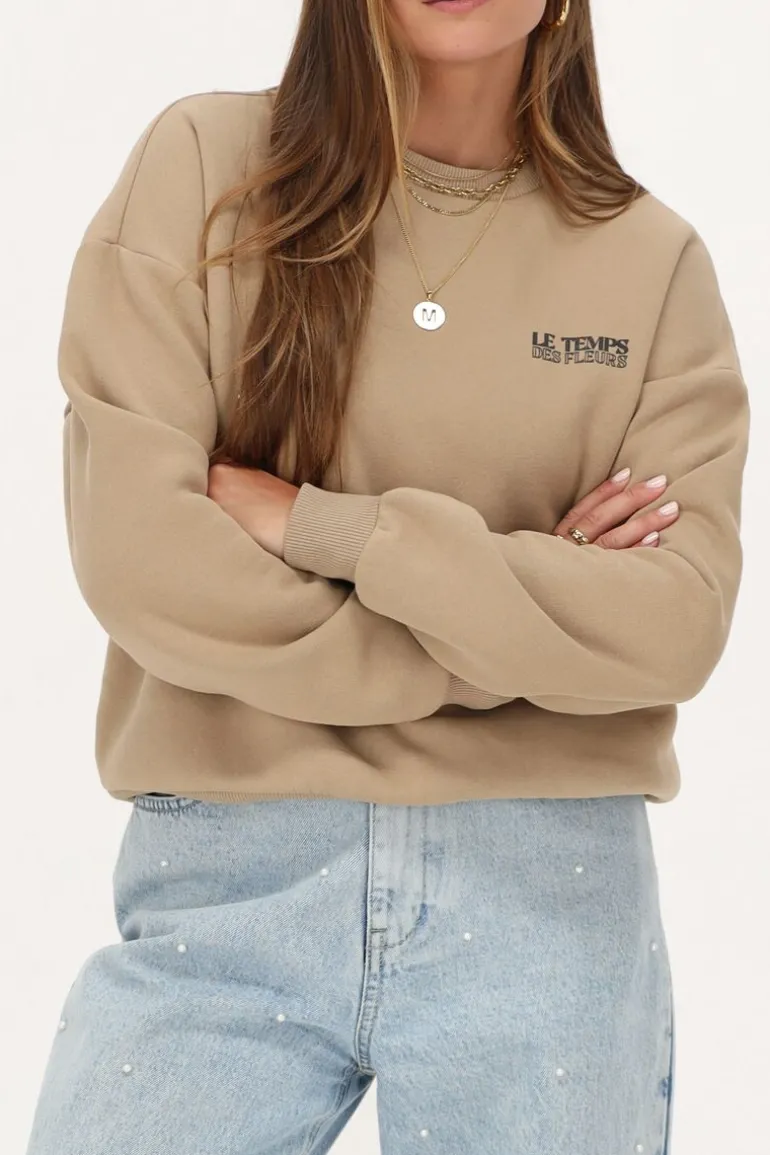 Sweat Beige ''Le Temps'' Multicolore