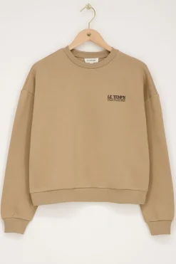 Sweat Beige ''Le Temps'' Multicolore
