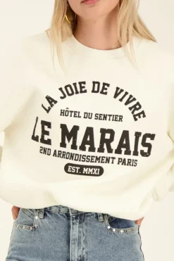Sweat Blanc "La Joie De Vivre"