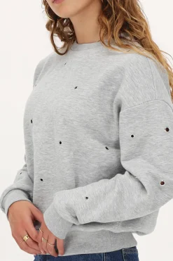 Sweat Gris Clair à Clous