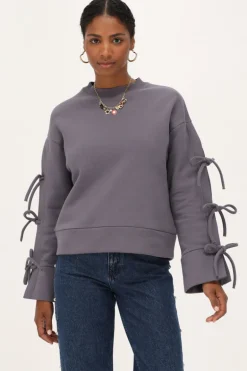 Sweat Gris Foncé Avec Nœuds