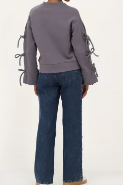 Sweat Gris Foncé Avec Nœuds