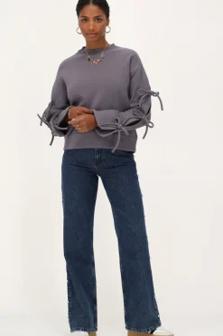 Sweat Gris Foncé Avec Nœuds