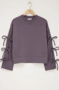 Sweat Gris Foncé Avec Nœuds