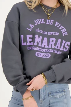 Sweat Gris Foncé La Joie De Vivre