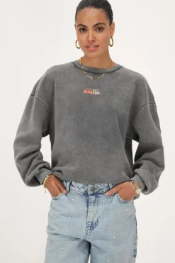 Sweat Gris Foncé "Rue Des Rosiers"