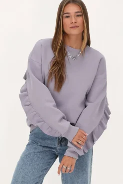Sweat Lilas Avec Volants Et écusson