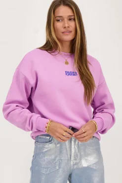 Sweat Paris Violet Fleuri