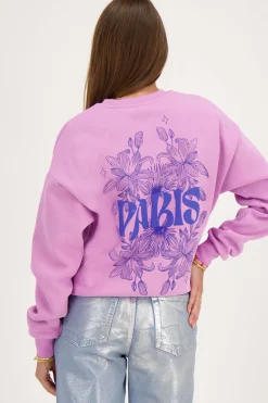 Sweat Paris Violet Fleuri