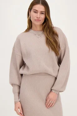 Sweat Taupe Côtelé