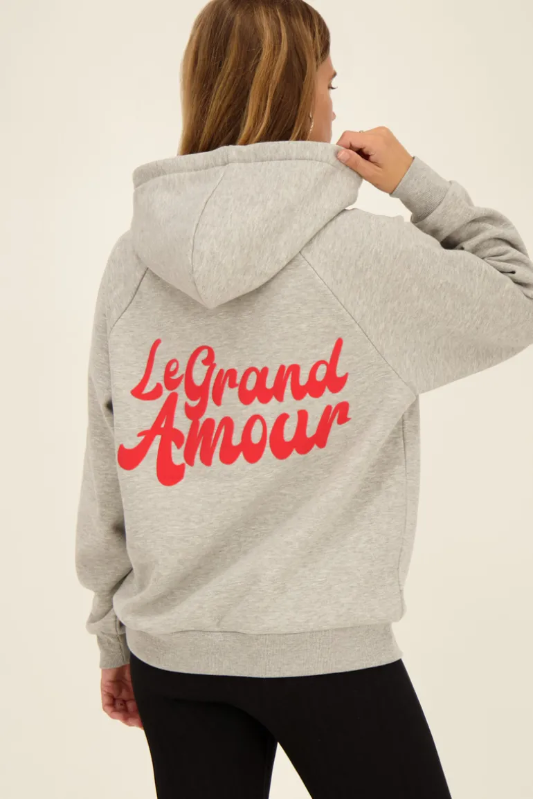 Sweat-shirt à Capuche Gris Le Grand Amour