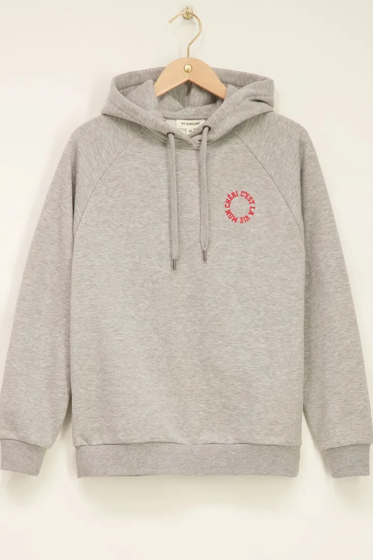 Sweat-shirt à Capuche Gris Le Grand Amour