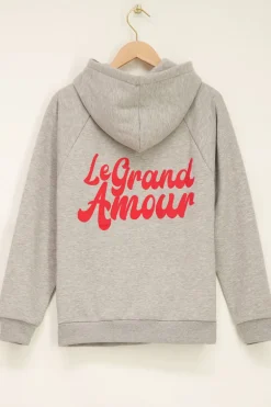 Sweat-shirt à Capuche Gris Le Grand Amour