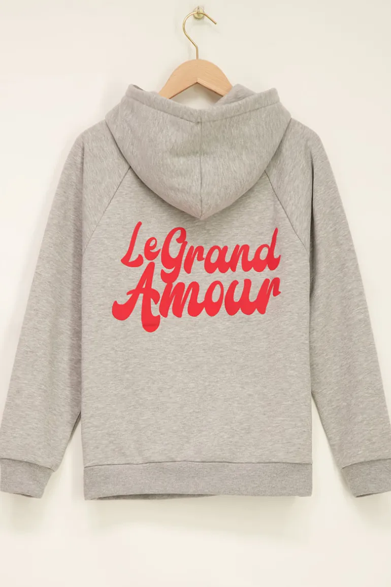 Sweat-shirt à Capuche Gris Le Grand Amour