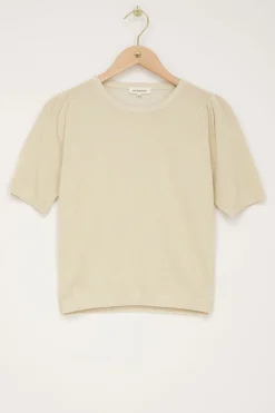 Top à Manches Courtes En Lurex Doré