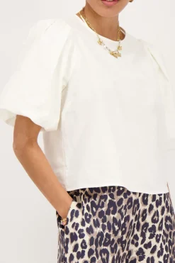 Top Blanc à Manches Bouffantes
