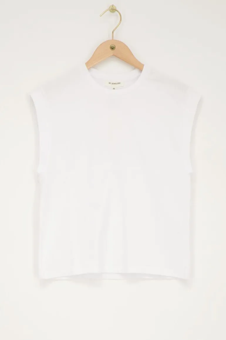 Top Blanc Sans Manches