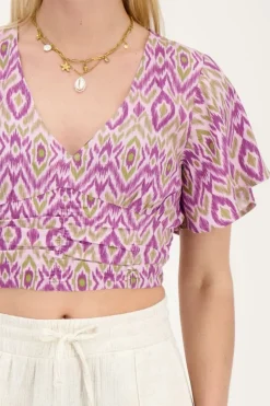 Top Violet Avec Imprimé Aztèque