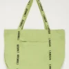 Tote Bag Vert Menthe En Lin L'amour