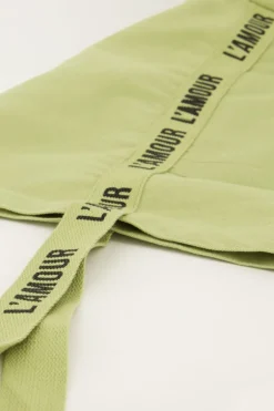 Tote Bag Vert Menthe En Lin L'amour