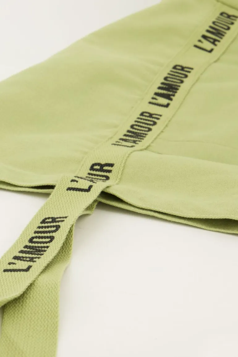 Tote Bag Vert Menthe En Lin L'amour