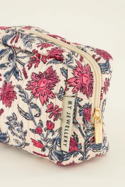 Trousse De Toilette à Fleurs Roses Et Bleues