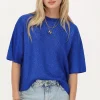 T-shirt Bleu Oversize Avec Lurex