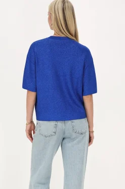 T-shirt Bleu Oversize Avec Lurex