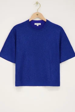 T-shirt Bleu Oversize Avec Lurex