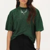 T-shirt Vert Oversize Avec Lurex