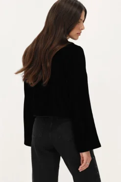 Veste En Velours Noir Avec Broderie Argentée