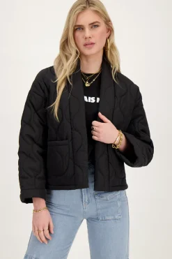 Veste Kimono Noire Matelassée