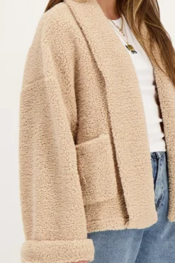 Veste Kimono Teddy Beige