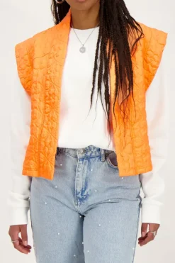 Veste Sans Manches Matelassée Orange