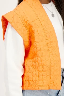 Veste Sans Manches Matelassée Orange