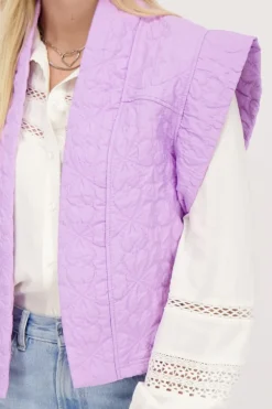 Veste Sans Manches Matelassée Lilas