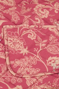 Veste Sans Manches Matelassée Rose à Fleurs